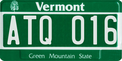VT license plate ATQ016