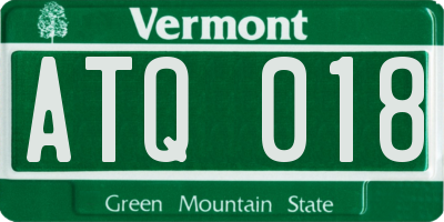 VT license plate ATQ018
