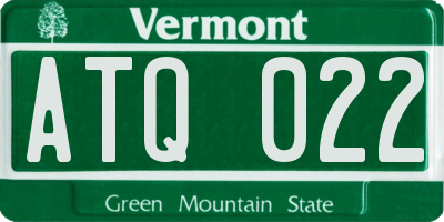 VT license plate ATQ022