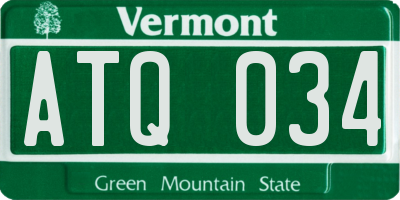 VT license plate ATQ034