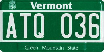 VT license plate ATQ036