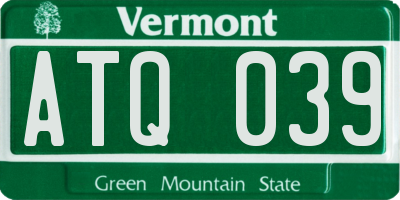 VT license plate ATQ039