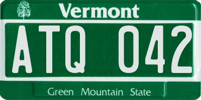 VT license plate ATQ042