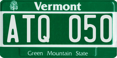 VT license plate ATQ050