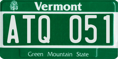 VT license plate ATQ051