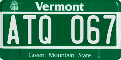 VT license plate ATQ067