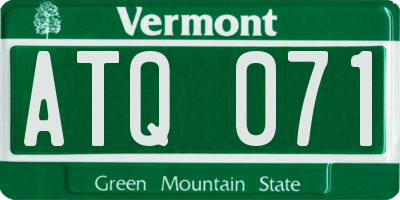 VT license plate ATQ071