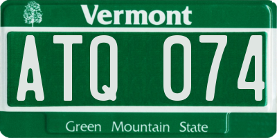 VT license plate ATQ074