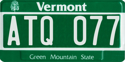 VT license plate ATQ077