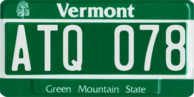 VT license plate ATQ078