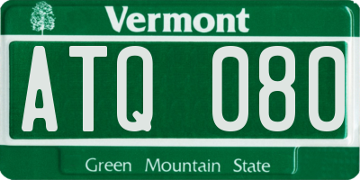 VT license plate ATQ080