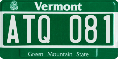 VT license plate ATQ081