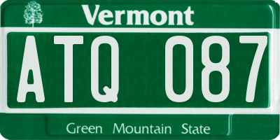 VT license plate ATQ087