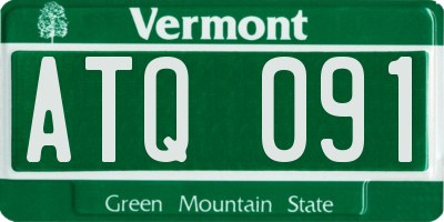 VT license plate ATQ091