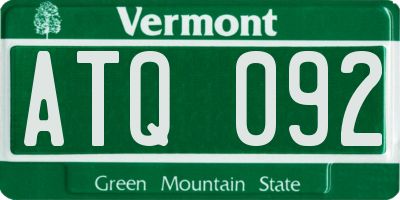 VT license plate ATQ092
