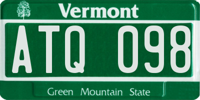 VT license plate ATQ098