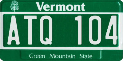 VT license plate ATQ104