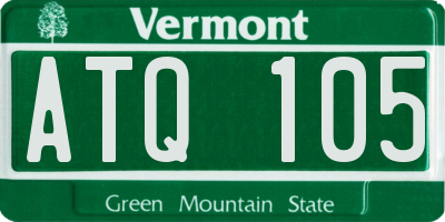 VT license plate ATQ105