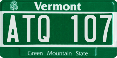 VT license plate ATQ107