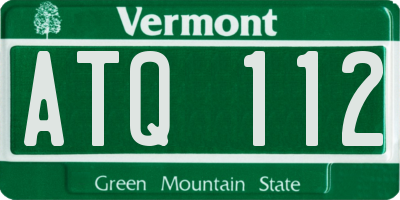 VT license plate ATQ112