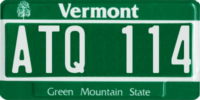 VT license plate ATQ114