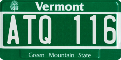VT license plate ATQ116