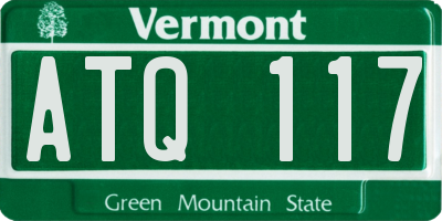VT license plate ATQ117