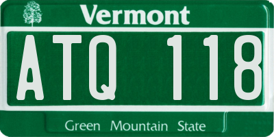 VT license plate ATQ118
