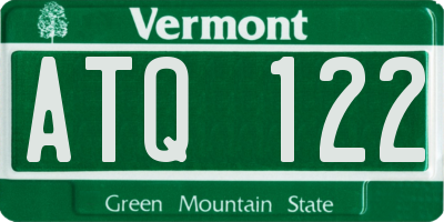 VT license plate ATQ122