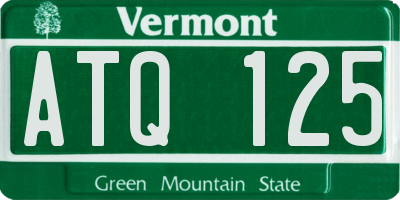 VT license plate ATQ125