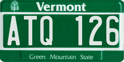 VT license plate ATQ126