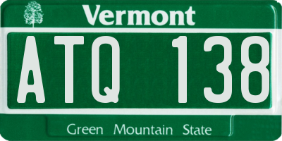 VT license plate ATQ138