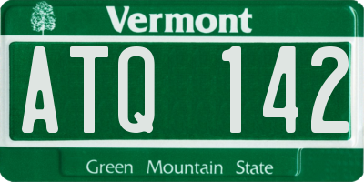 VT license plate ATQ142