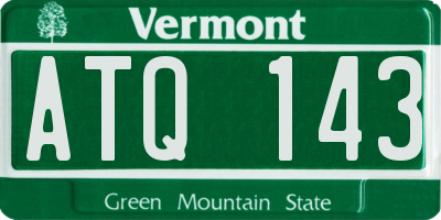 VT license plate ATQ143