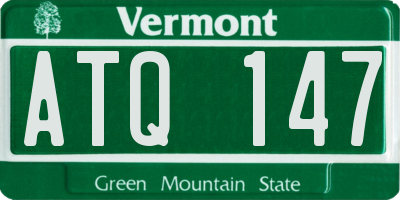 VT license plate ATQ147