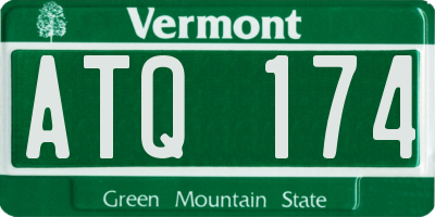 VT license plate ATQ174