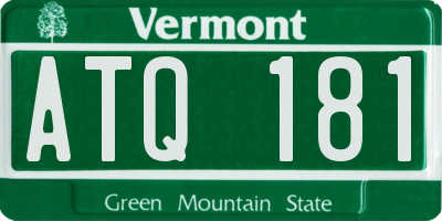 VT license plate ATQ181