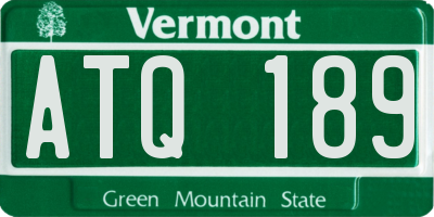 VT license plate ATQ189