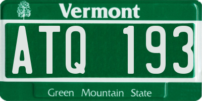 VT license plate ATQ193