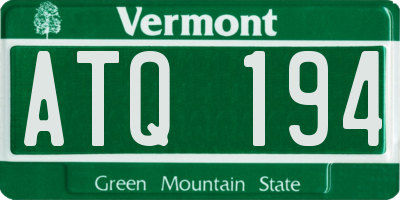 VT license plate ATQ194