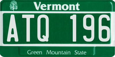 VT license plate ATQ196