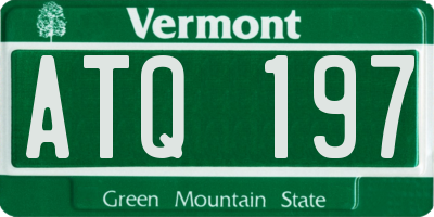 VT license plate ATQ197