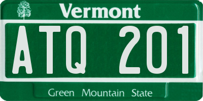 VT license plate ATQ201