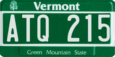 VT license plate ATQ215