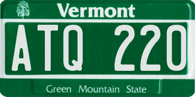 VT license plate ATQ220