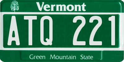 VT license plate ATQ221