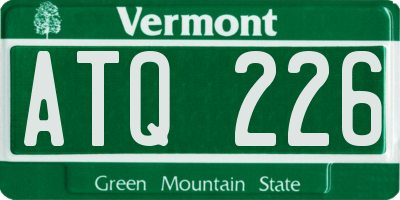 VT license plate ATQ226