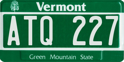 VT license plate ATQ227