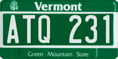VT license plate ATQ231