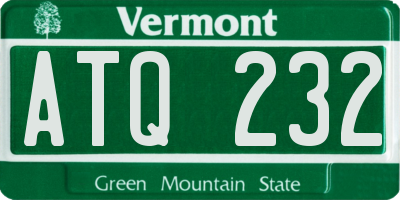 VT license plate ATQ232